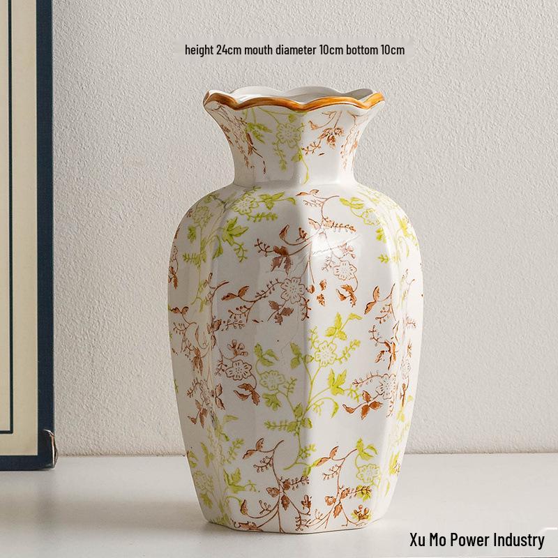 Vintage Blue & White Porcelain Ceramic Vase for Home Flower Arrangement