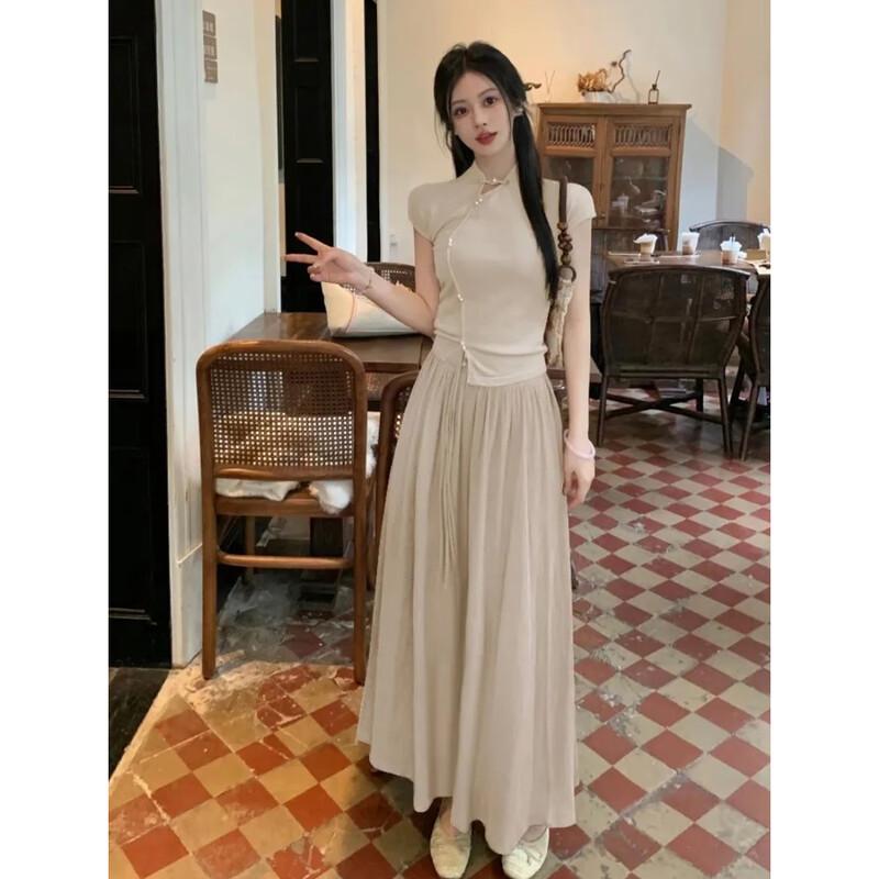 JK&JS New Chinese Style Knit Short-Sleeve Top