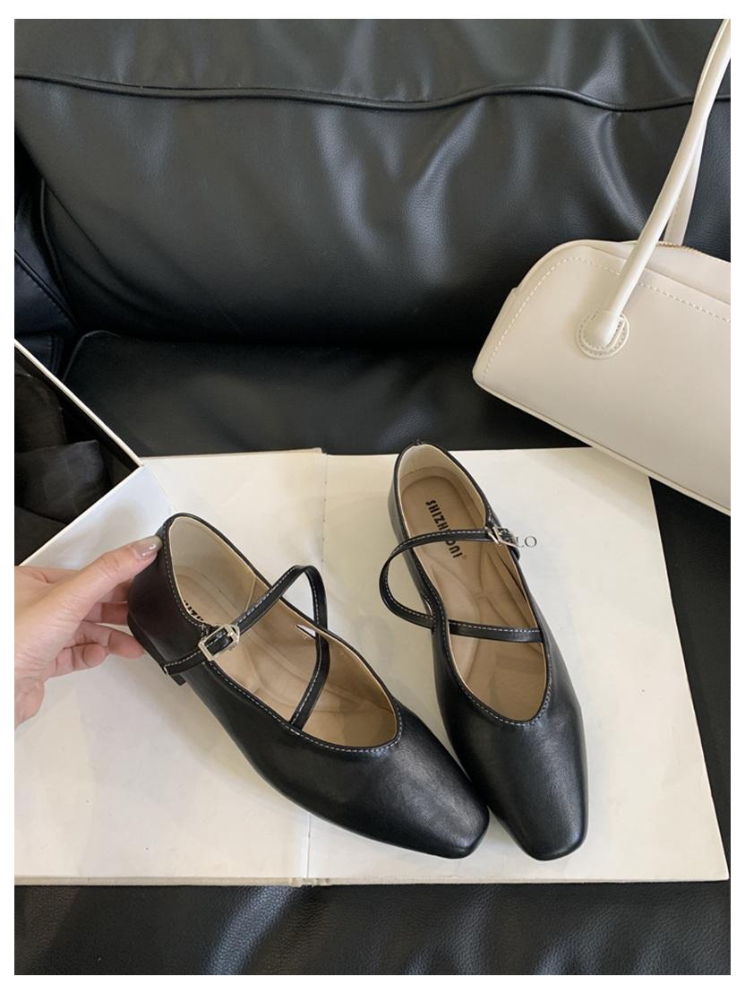 

2025 Новые Весенние Балетки Дизайнерский Бренд Женские Повседневные Лоферы Модные Туфли Мэри Джейн с Узким Ремнем Мягкие Балетки Mujer 35 чёрный