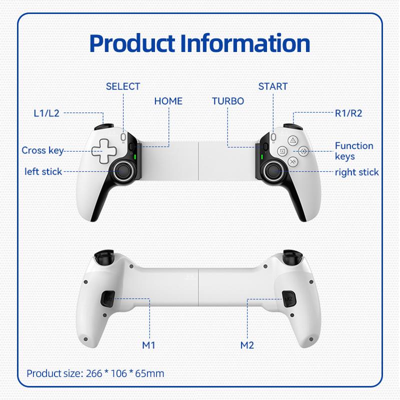 D9 BT 5.0 Wireless Telescopic Mobile Gamepad with Hall Joystick, Turbo and 6-Axis Gyro