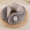 Cartoon U‑Shaped Neck Pillow Ice Bean Surface PP Cotton Filling Cervical Support Travel Pillow Portable Neck Rest for Airplane Car Office Nap