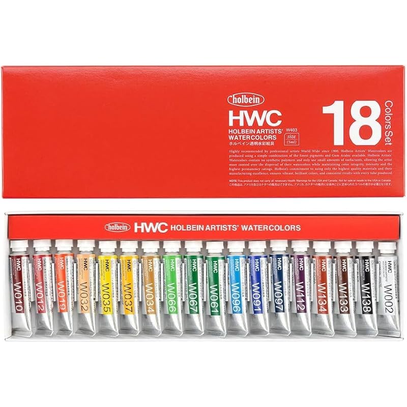 

holbein transparent watercolor paint W403 5ml 18 color set 3403