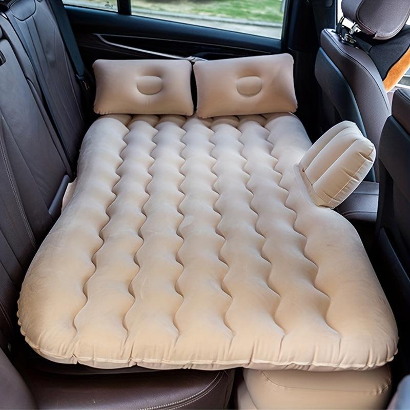 Back Seat Car Air Mattress:Inflatable SUV Car Camping Bed for Truck Van,Thickened Double-Sided Flocking Travel Car Sleeping Pad with Air Pump 2Pillows