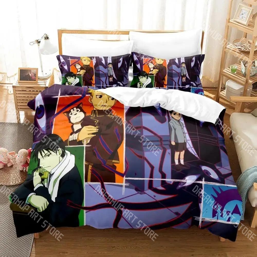 Fashion Fullmetal Alchemist Bedding Set Single Twin Full Queen King Size Bed Set Kids Bedroom Duvetcover Sets Bed Sheet Set