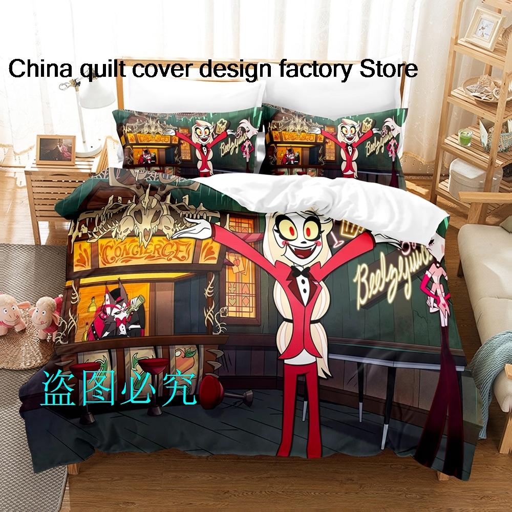 Comforter Hazbin Hotels Bedding Set Single Twin Full Queen King Size Bed Set Aldult Kid Bedroom s 3D Anime Bed