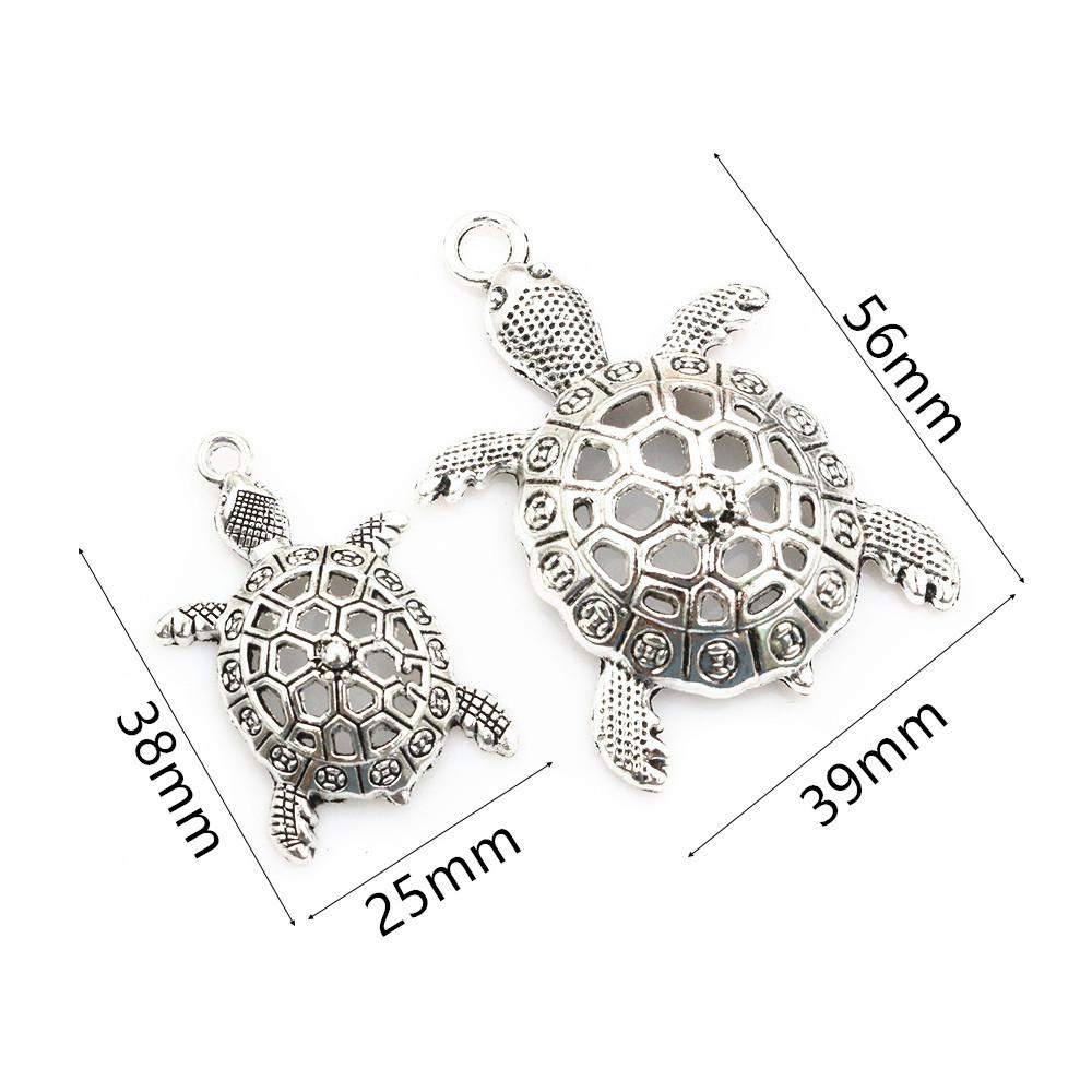 5pcs Turtle Charms Pendant Antiue Silver Plated Metal Charms DIY Necklace Bracelet Jewelry Making Accessories Findings