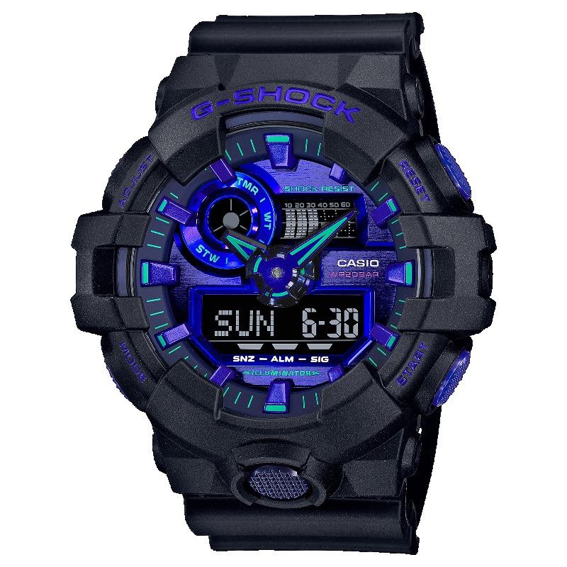 

Casio Men s Resin 200M Water Resistant Analog Shock Resistant Quartz Watch GA-700VB-1A чёрный