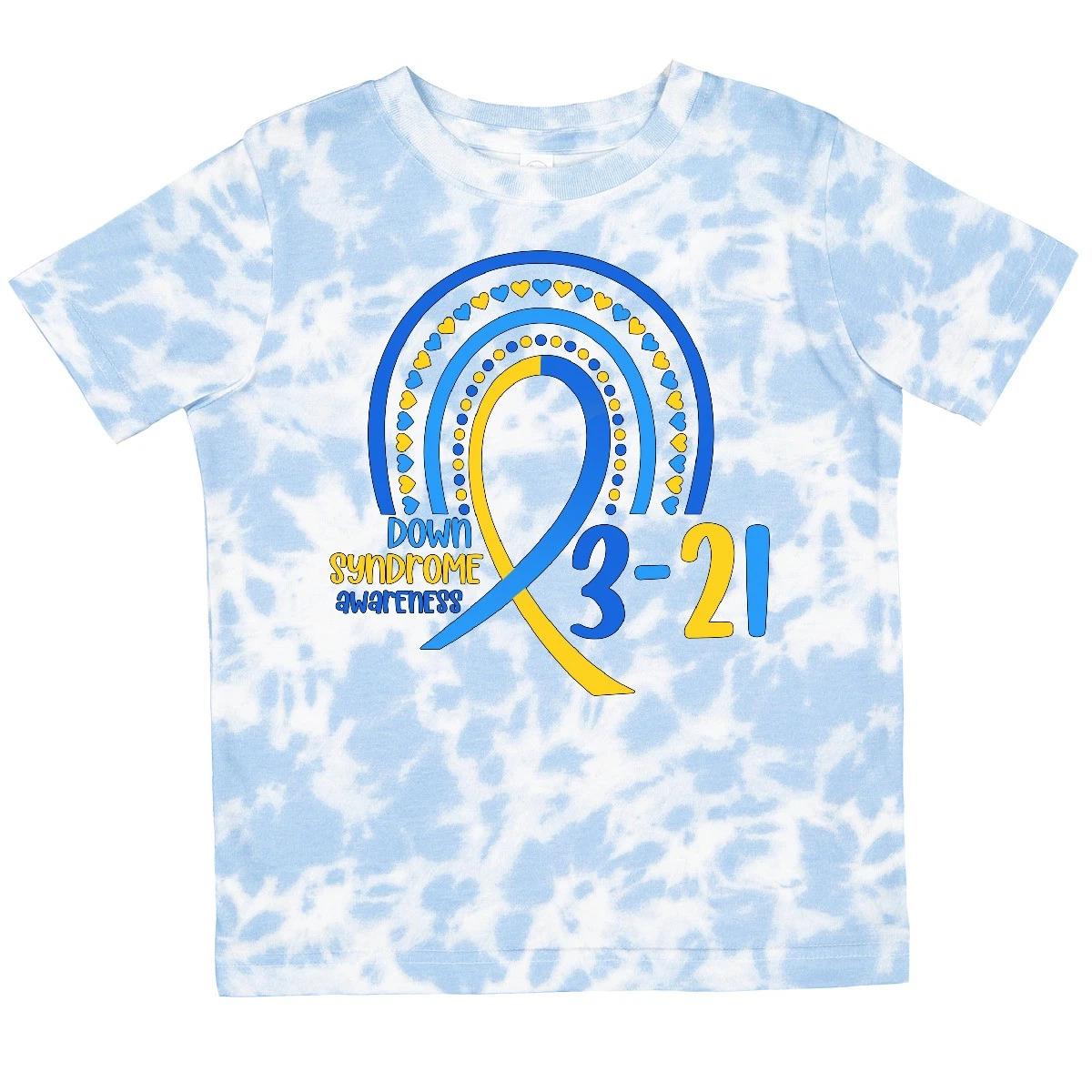 

Inktastic 3-21 World Down Syndrome Day Blue And Yellow Rainbow Toddler T-Shirt 100