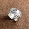 Xiaomi 925 Sterling Silver Rings For Women Geometric Fine Jewelry Finger Adjustable Retro Leaf Stone Ring For Party Birthday Gift