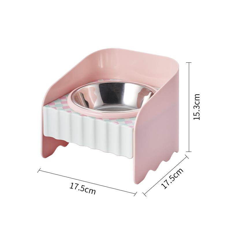 Elevated Stainless Steel Cat Bowl, Anti-Spill Raised Pet Feeder for Cats Small Dogs