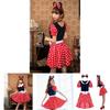 Elegantes Sexy Damen Kostüm für Erwachsene mit Cartoon Minnie Maus und Punkten für Halloween