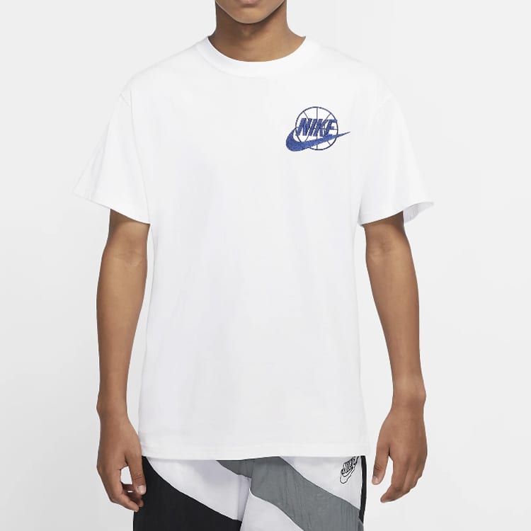 Nike T Shirts Men's White Crew Neck Moderate Straight Fit CV1084-100