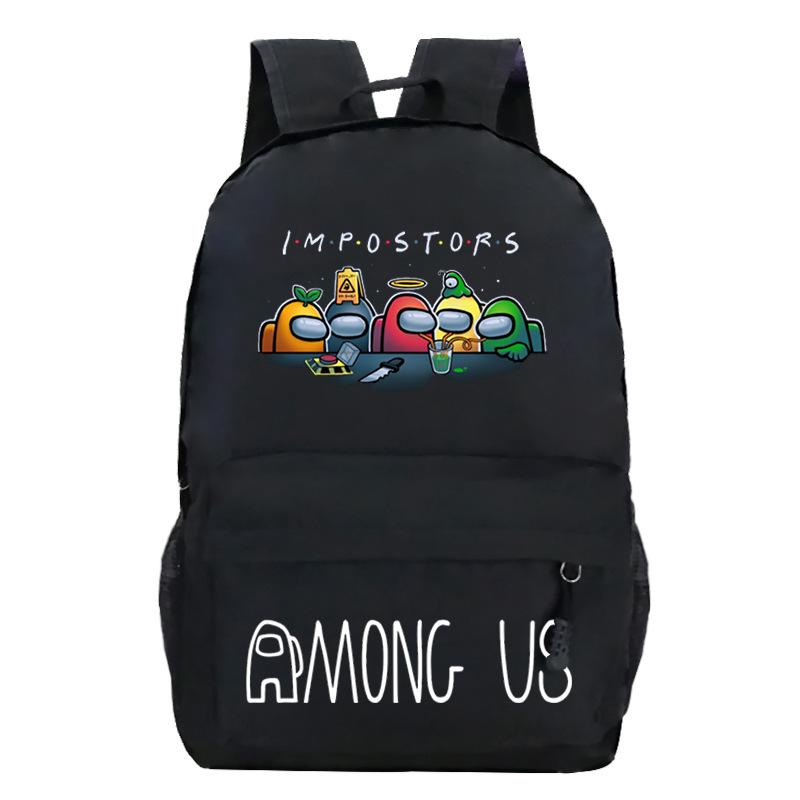 Among Us Game Merchandise Cartoon Print Student Bag + Oblique Span Bag + Shoulder Bag Combination