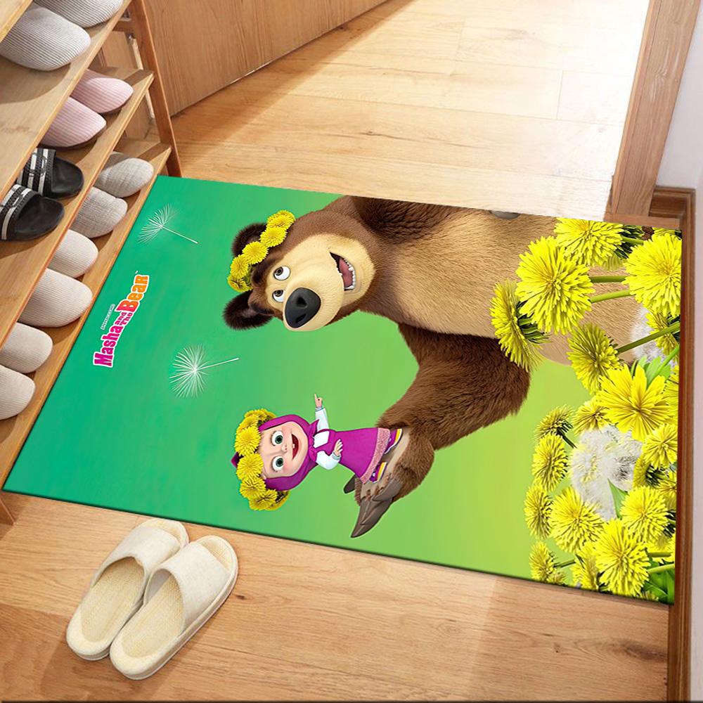 Masha Bear Area Rug Design for Kitchen Study Room Foyer Balcony Anti-slip Rug Office Home Decor Birthday/Christmas Gift