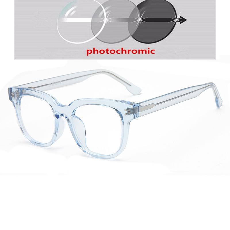 Anti Blue Rays Oval Prescription Glasses For The Nearsighted Women Men Myopia Photochromic Spectacles 0 -0.5 -0.75 To -6.0