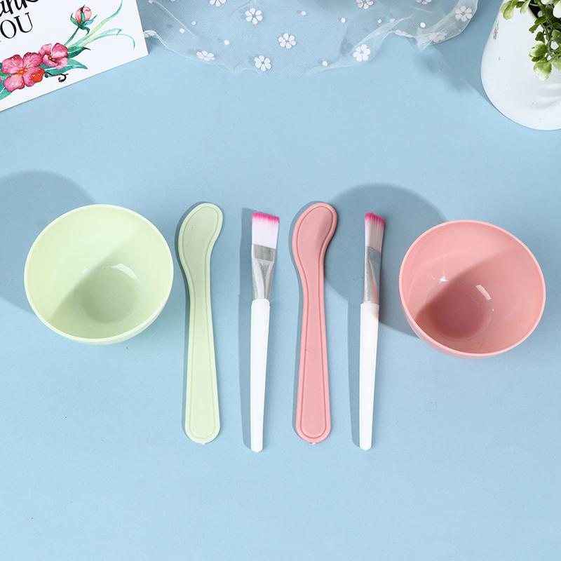 4Pcs Facial Brush Mask Bowl Spoon Set Mask Brush Bar Diy Beauty Tools Skin Care