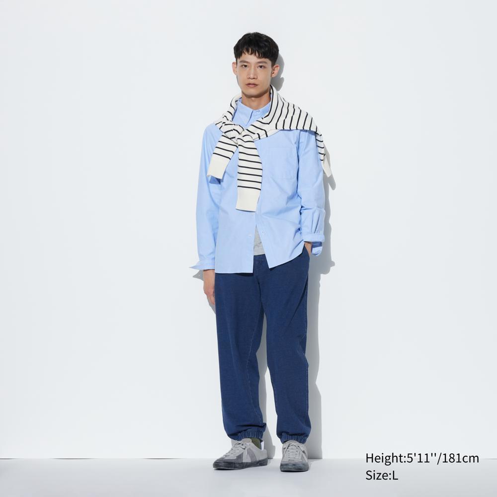 

Брюки-джоггеры UNIQLO из джерси с эффектом стирки (индиго)