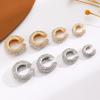 Copper C Shape Ear Cuff Crystal Gold Jewelry Punk No Piercing Earrings  Women