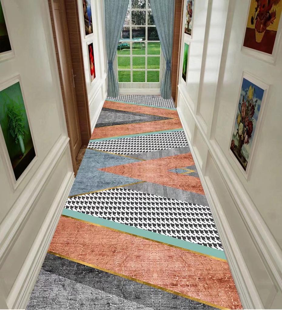 Modern Runner Long Corridor Carpets Washable Luxury Hallway Decor Home Floor Mats Entryway Rug