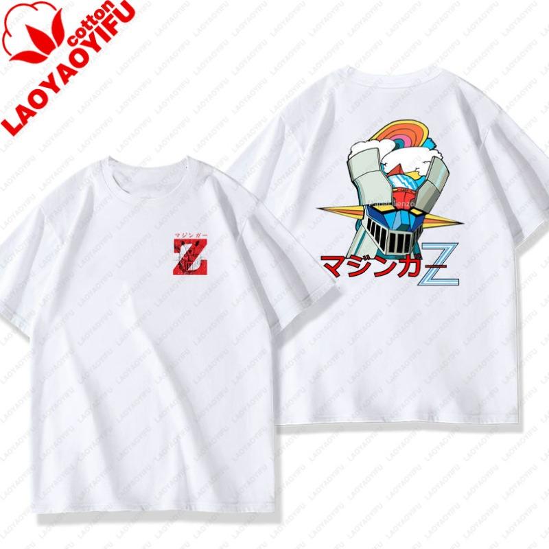 Unisex Cotton TShirts Mazinger Z Anime Robot Summer Casual Fashion Short Sleeve T Shirt Oversized Harajuku Tees Tops Kid Clothing