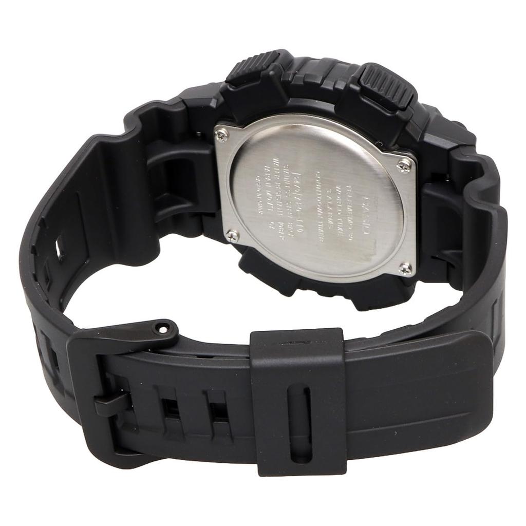 Casio AEQ-110W-1BV Men's World Time Analog-Digi Quartz Watch with Black Inverted LCD, Black, Overseas Model [Parallel Import]