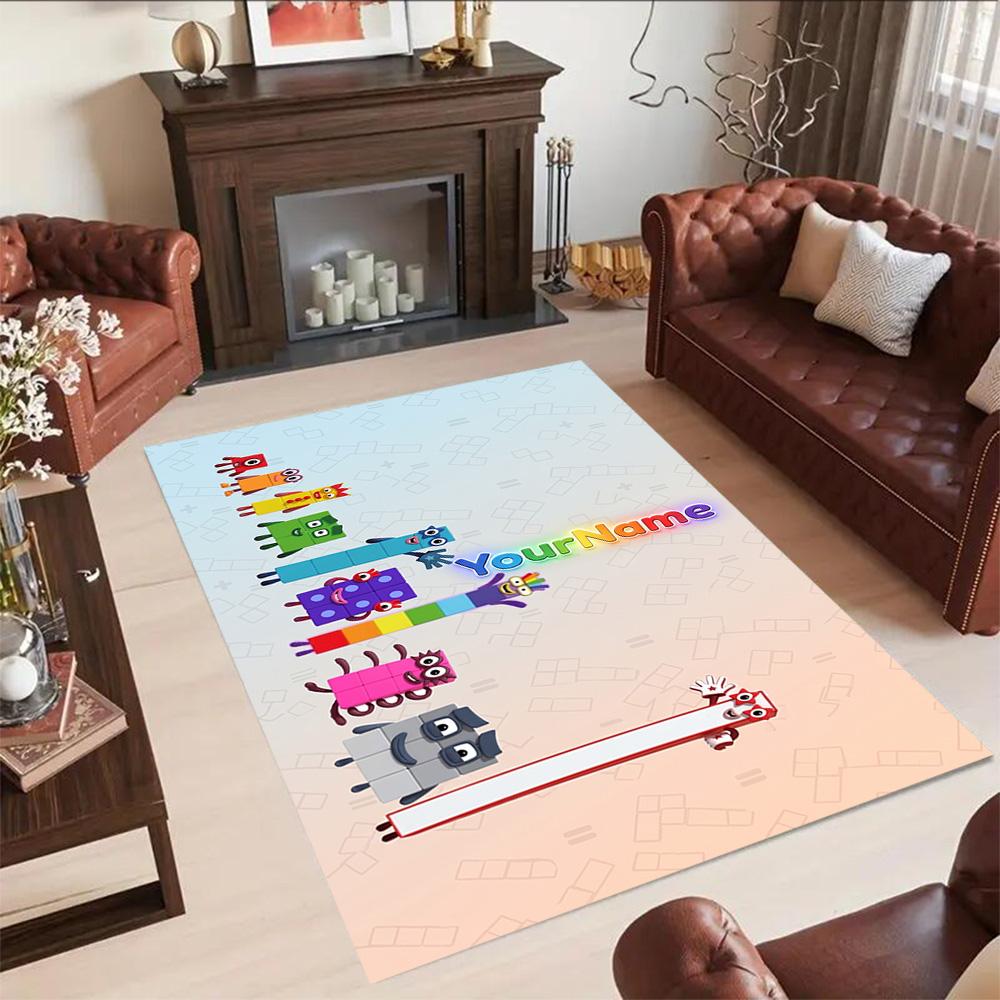 Numberblocks Customizable Name Floor Mat Design for Decorate room Kitchen Balcony Study room Antislip Carpet Office home decor