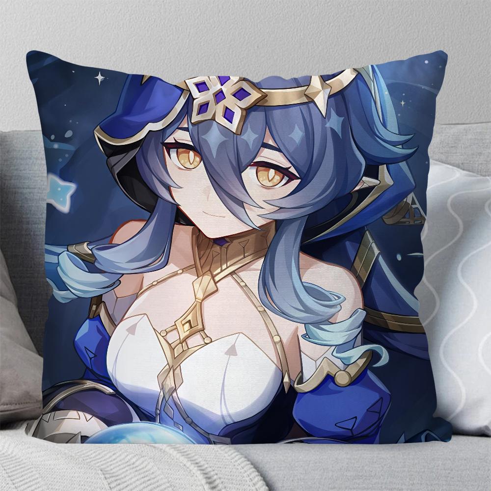 Layla Anime Game Genshin Impact Pillow Case Square Pillow Bedroom Sofa Leisure Comfort Cushion Living Room Home Decoration 40X40