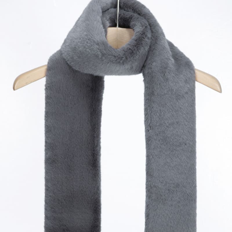 LALA Fur Long Scarf - Grey