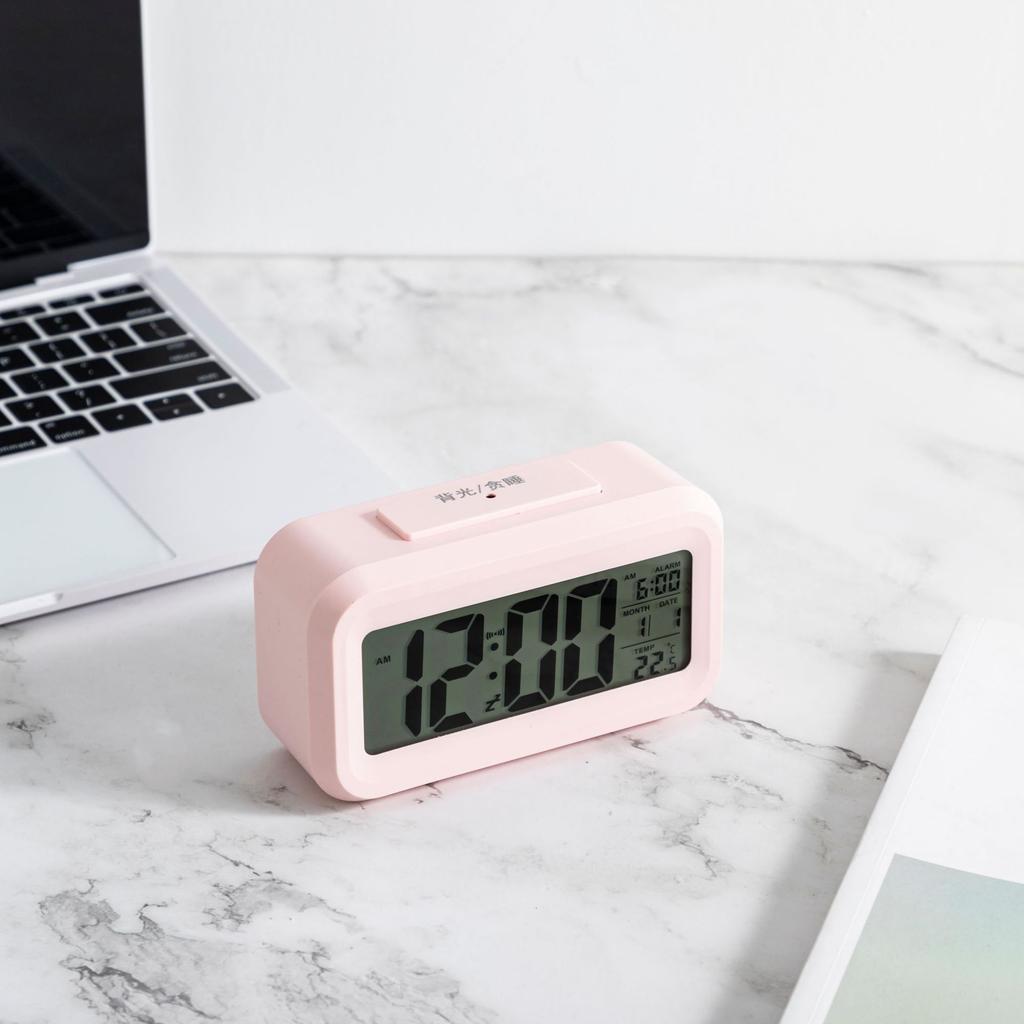 Temperature Version Smart Clock Silent Clock Electronic Clock, Multi-function LCD Light-sensitive Alarm Clock Sleepy Student Clock