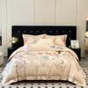 100%Cotton Chic Embroidery Bedding Set Double Queen King 4Pcs Duvet Cover Flat/Fitted Bed Sheet Pillowcases