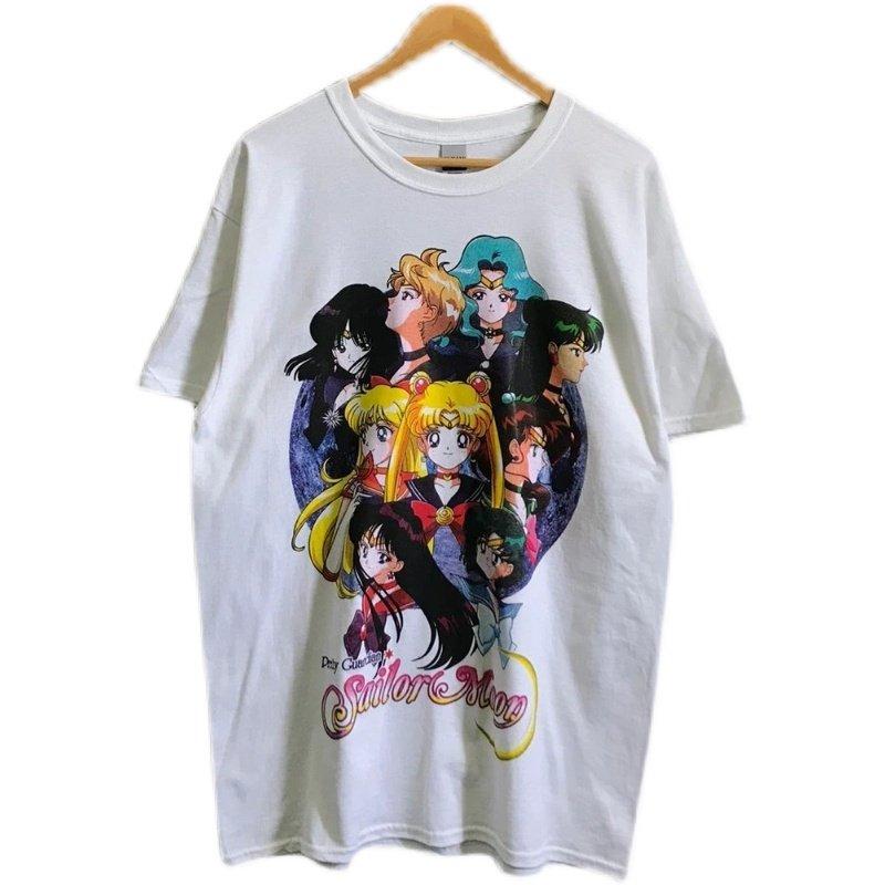 ZX Casual Girl Warrior Short Sleeved Tshirt Moon Hare Girl Warrior Anime Mens and Womens Short Sleeved Tshirt 4XL