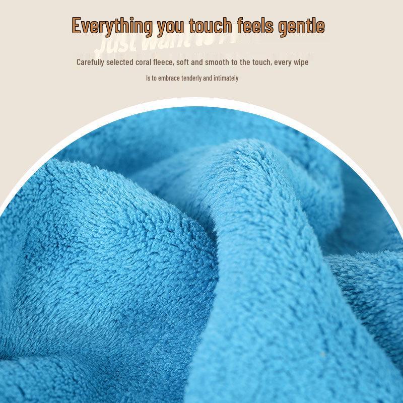 Solid Color Thickened Microfiber Polyester-Cotton Beach & Bath Towel Set