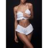 Cnyishe Sexy Sling Short Top Shorts Two-piece Set Stringy Selvedge Lace-up Pajamas Casual Loungewear Suit Women