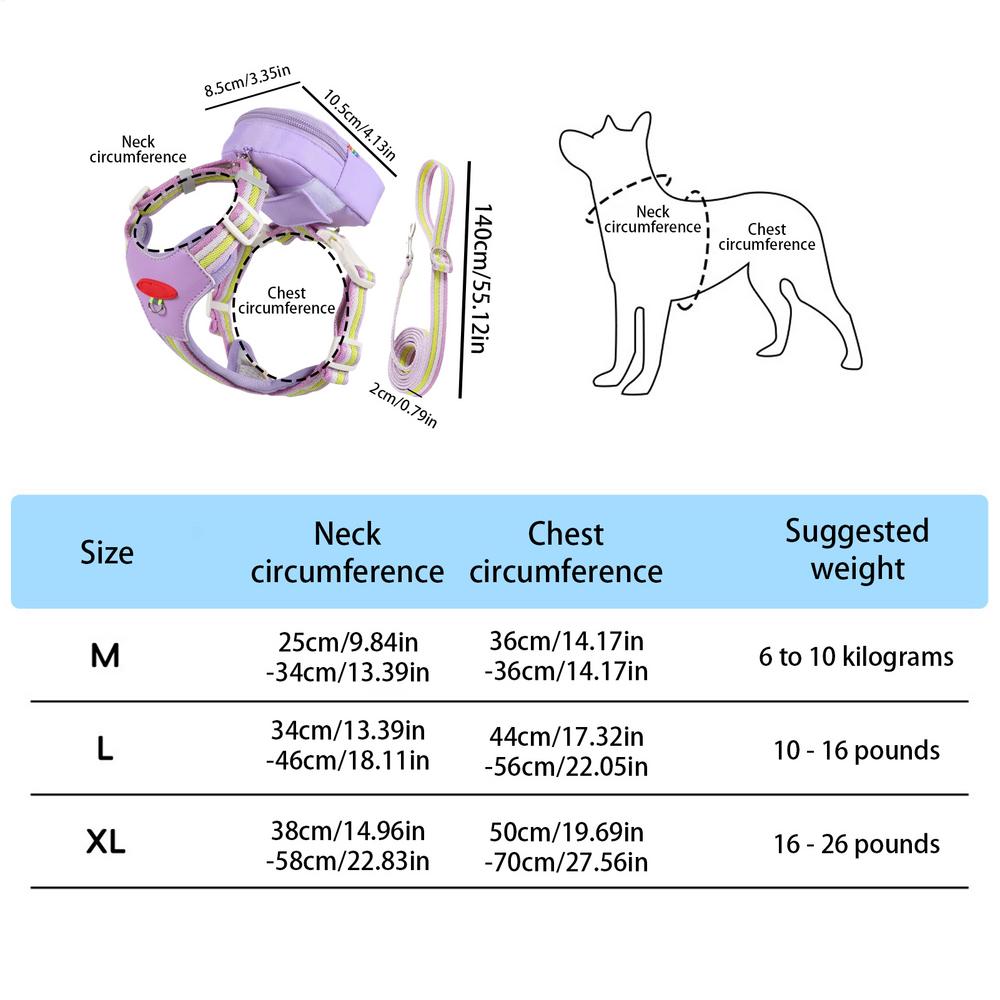 

No Pull Dog Harness Anti-Pull Handle Pet Accessory Harness And Traction Rope Set For Puppy For Small Medium Large Puppy Outdoor M серый