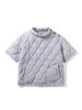 Herren Stepp Baumwolle Halbarm Pullover Jacke—Winter Arbeitskleidung Stil mit Stehkragen, Lockerer Schnitt, Einfarbige