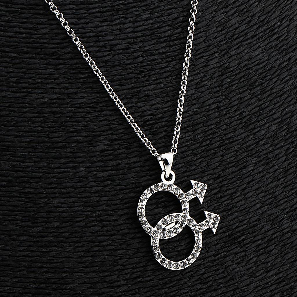 Buy Crystal Double Male Symbol Pendant Necklace Chain LGBT Gay Pride ...