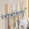 Wutuo No-Drill Wall-Mounted Mop & Broom Holder