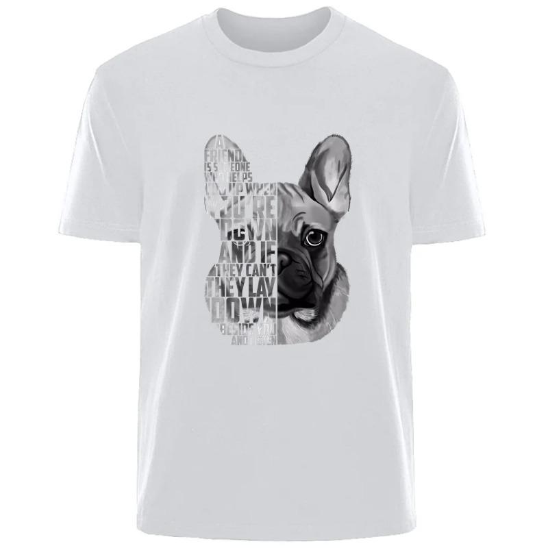 

Красивый французский бульдог принт летняя высококачественная мужская хлопковая дышащая футболка для улицы повседневная модная мужская уличная одежда XXXXXL