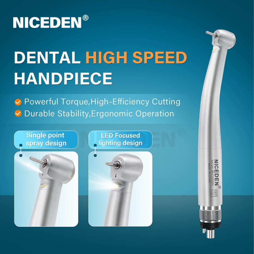 Niceden Dental High Speed Handpiece High Brightness Led 2/4-hole Standard Head Button Ceramic Bearing Dental Equipment