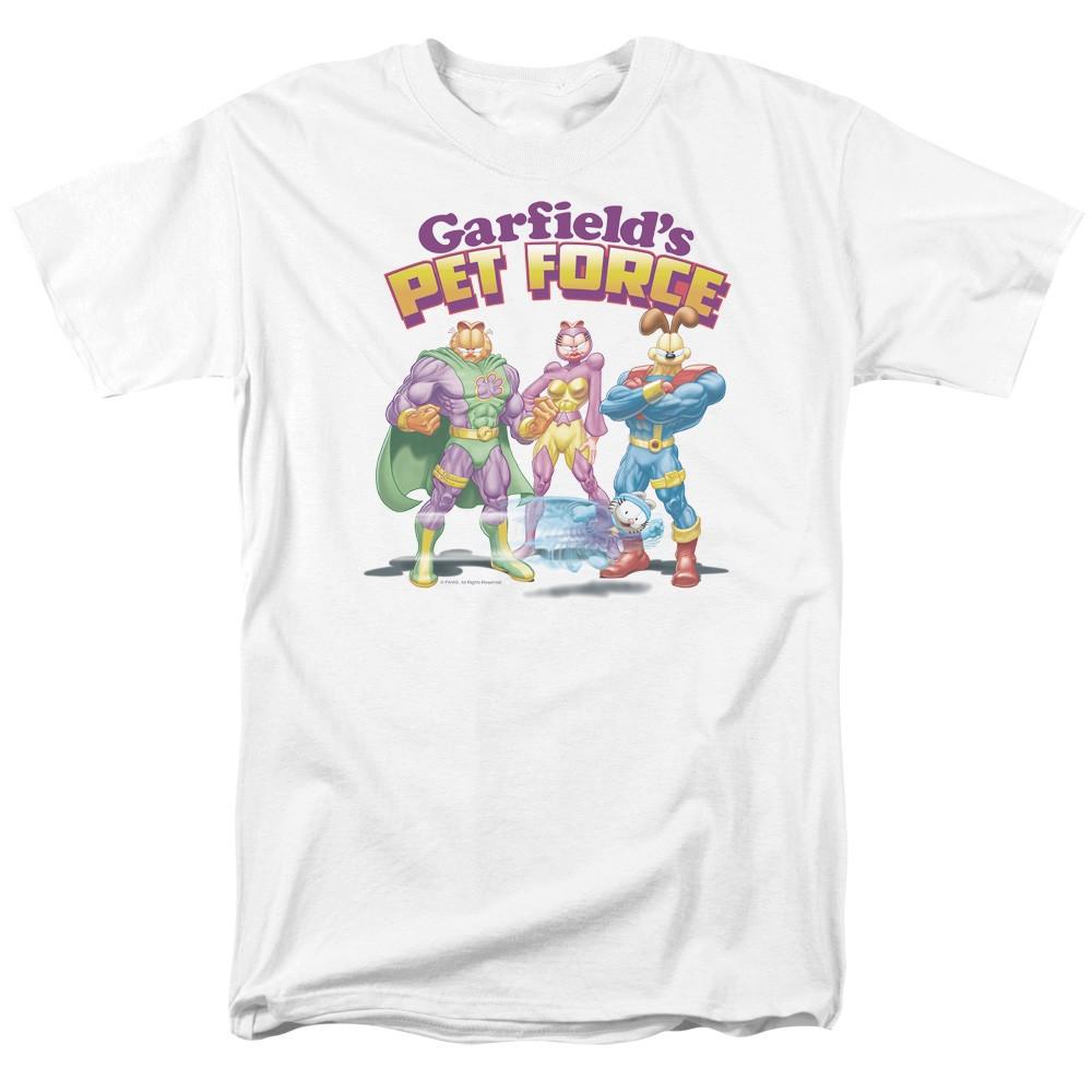 Garfield - Heroes Await - Adult Unisex Short Sleeve T-Shirt - White 4XL