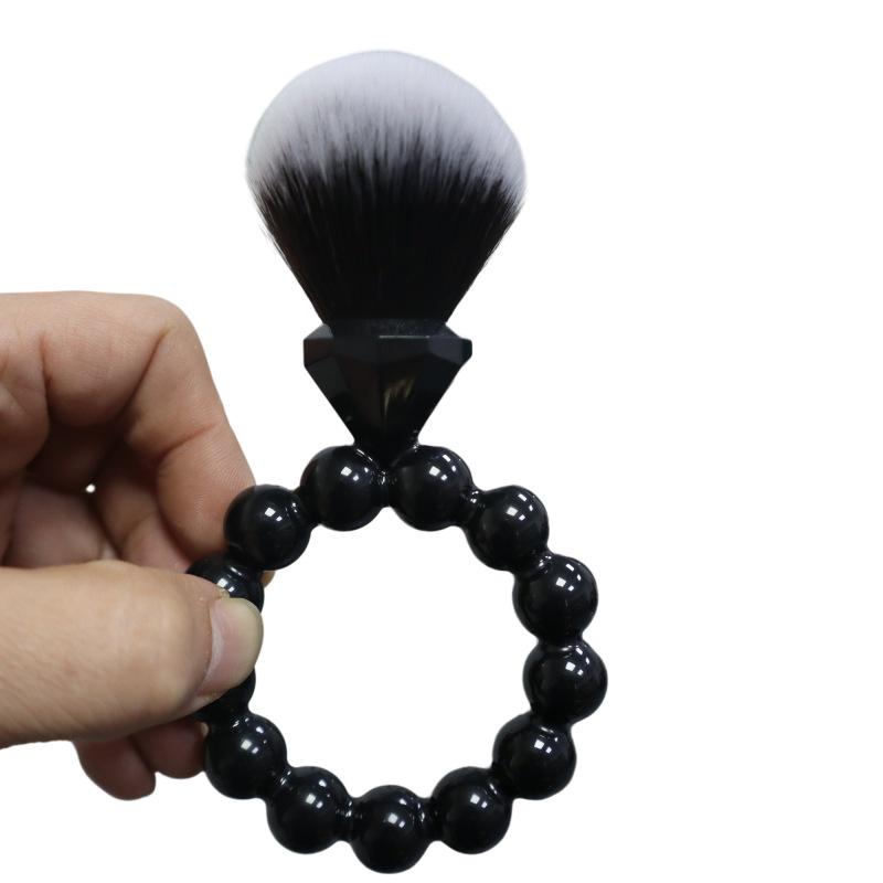 Soft Bristle Diamond Handle Blush Brush - Portable and Fluffy Makeup Tool for Dusting Diamond Ring Series Brush