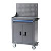Armoire à outils mobile robuste avec tiroirs et roues - Chariot de rangement à double porte à pousser à la main