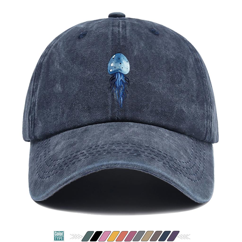 Pc Tiefsee Blau Quallen Druck Baseballkappe Traumhaftes Elegantes Muster Modischer Trendiger Hut Unisex Verstellbar Street Trend Match