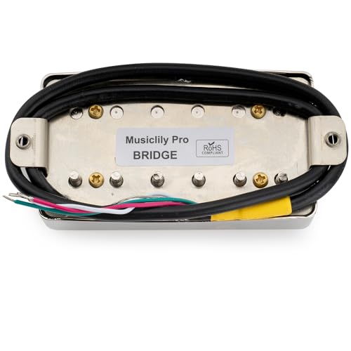Musiclily Pro LP-CMHA Alnico 5 Covered Humbucker Bridge Pickup, 16K Gold, Nickel, for LP Electric Guitars