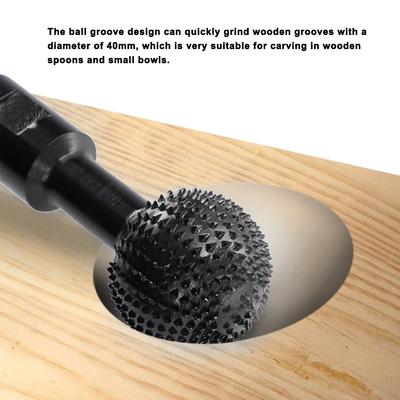 Ball Gouge Spherical Spindles Shaped Wood Gouge Power Carving Attachment for Angle Grinder Wooden Groove Carving Tool