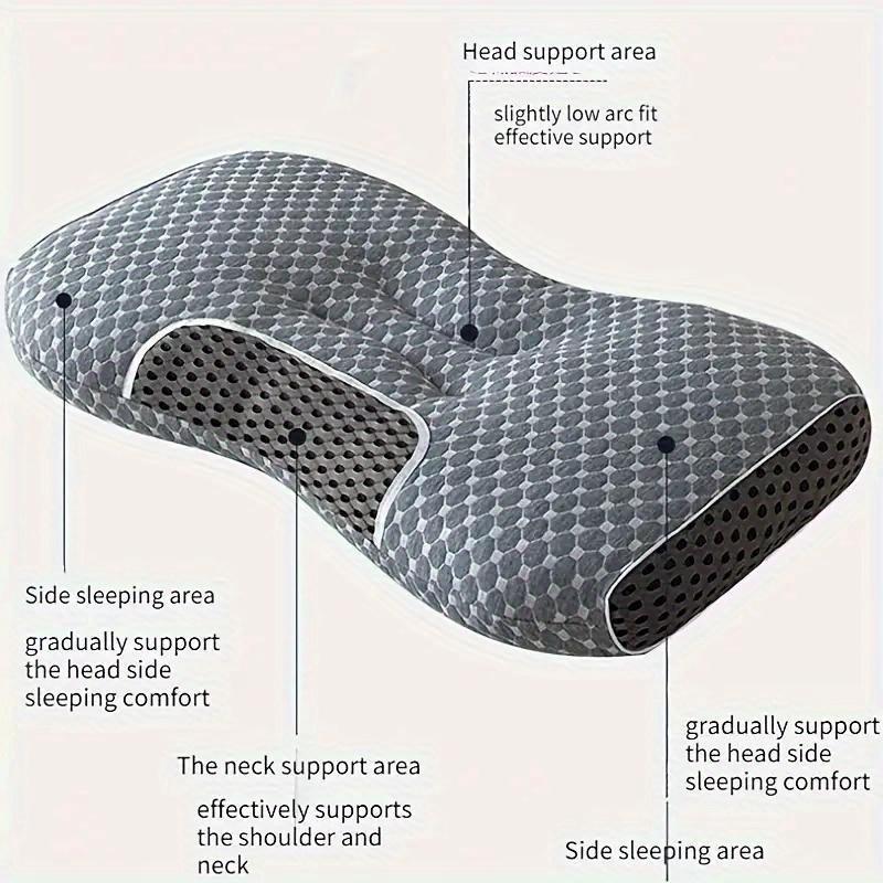 1/2 stk Cervical pute for nakkesmerter, rygg- og magsovende med pustende putetrekk, ergonomisk ortopedisk nakkestøttepute