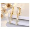 Fashion Personalized Cross Inlaid Zircon Ear Buckle Earrings For Women