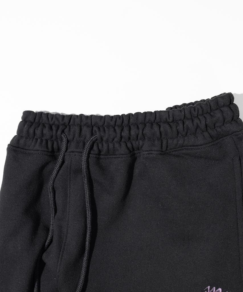 MASSNOUN Grating Emblem Back Slit Zipper Training Pants Mfttp005-Bk