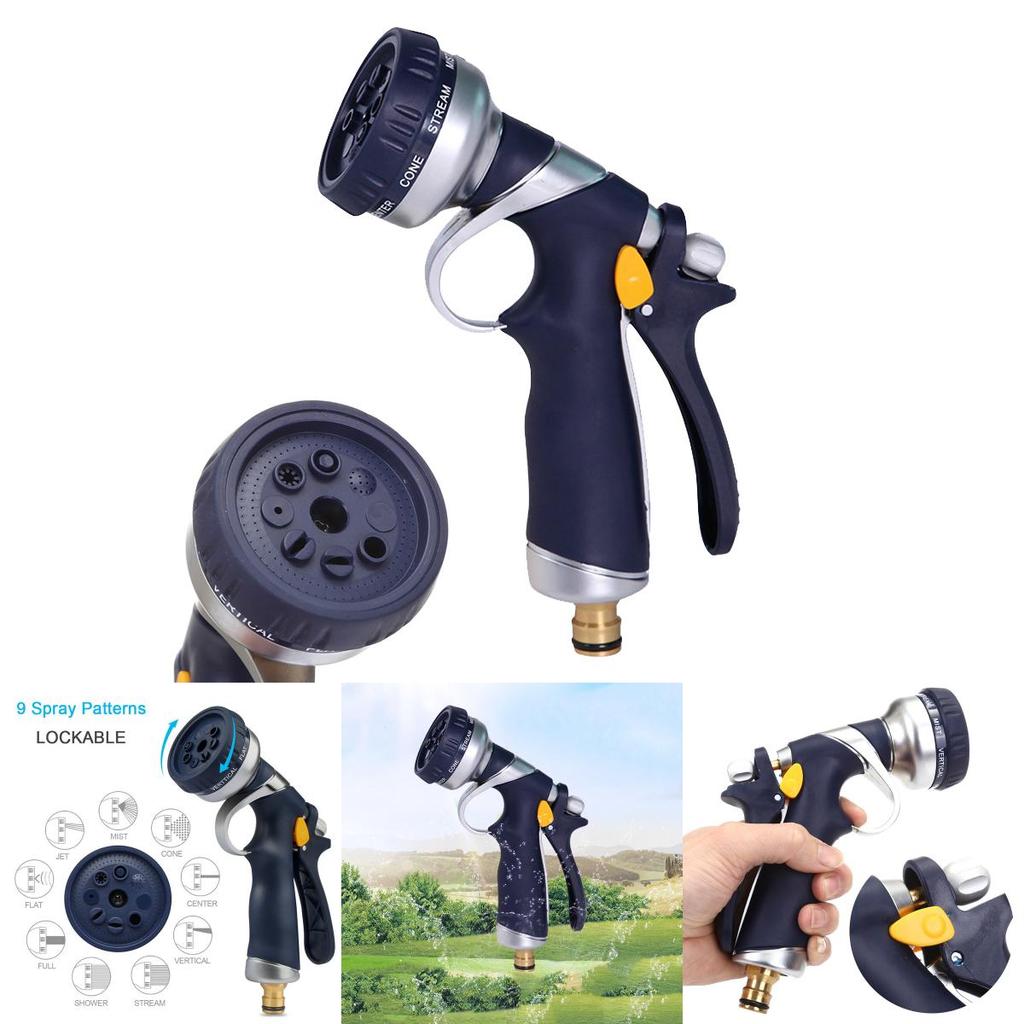 Versatile 9-dial Spray Gun Head Ideal For Lawn Watering And Car Washing Tasks