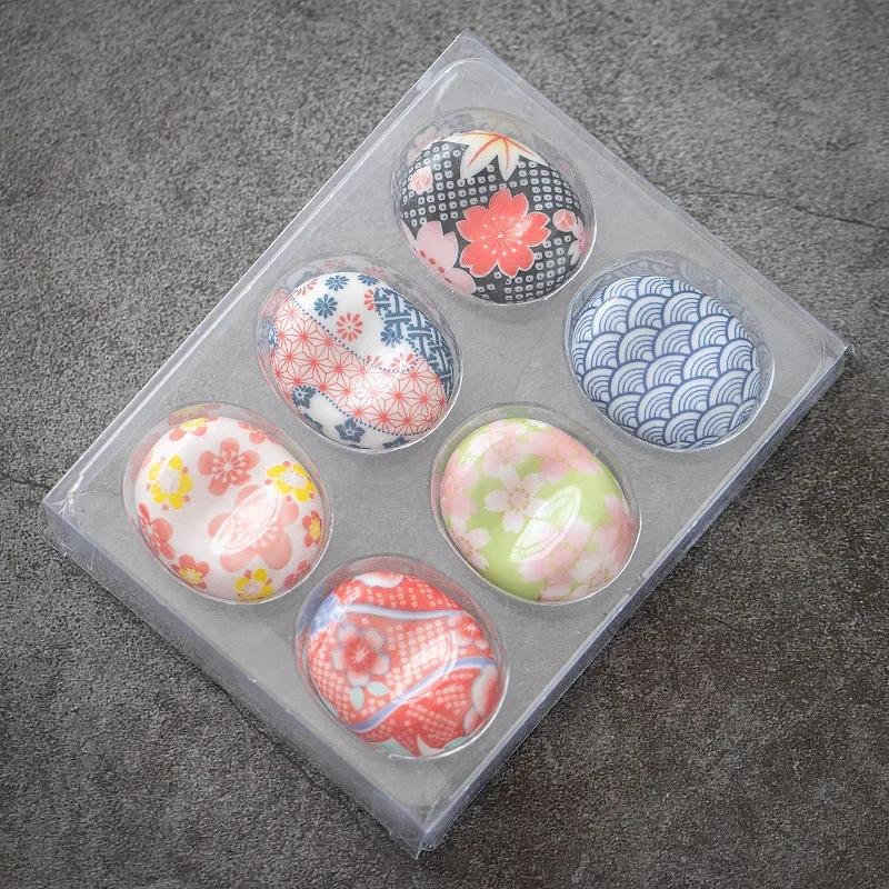 

Set of 6pcs Chopsticks Holder Ceramic Stand Kitchen Chopstick Rest Stand Japanese Decorative Eco-Friendly Spoon Fork Tableware 6pcs set